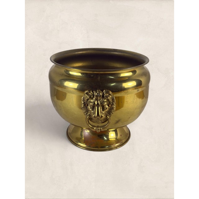Victorian Antique English Brass Jardinere Planter For Sale - Image 3 of 7
