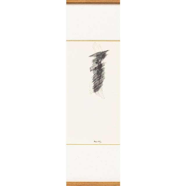 Paper Manuel Cargaleiro, Abstract Composition India Ink on Paper, 1969, Canvas For Sale - Image 7 of 8