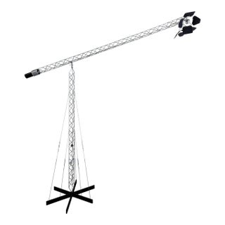 Monumental Original Signed C. Jere Vintage Articulating Crane Floor Lamp Sculpture Industrial Rare Largest Model Produced For Sale