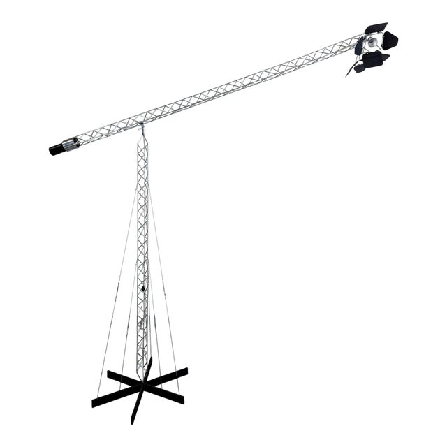 Monumental Original Signed C. Jere Vintage Articulating Crane Floor Lamp Sculpture Industrial Rare Largest Model Produced For Sale