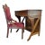 Antique Arts & Crafts Mission Oak Writing Desk & Upholstered Chair Set, Early 20th Century For Sale
