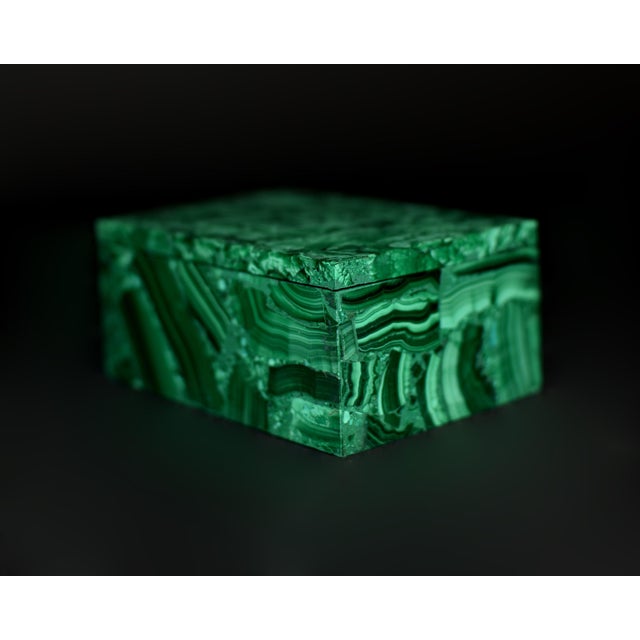 Malachite Box Gemstone Box Peony Garden For Sale - Image 15 of 18