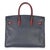 Vintage Rouge H Bleu Marine Courchevel Birkin 35 GHW For Sale - Image 4 of 9