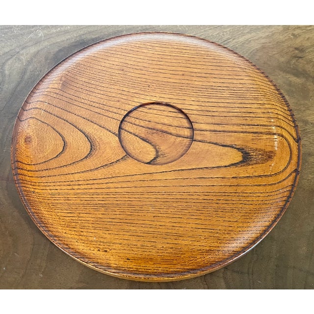 Early 20th Century Japanese Turned Wood Round Tray For Sale - Image 11 of 11