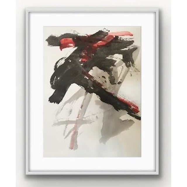 Plastic "Saturn V" Contemporary Original Abstract Mixed-Media Painting on Paper by Stephanie Cate For Sale - Image 7 of 7