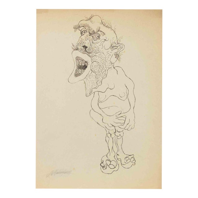 Mino Maccari, The Monster, 1936, Pen For Sale