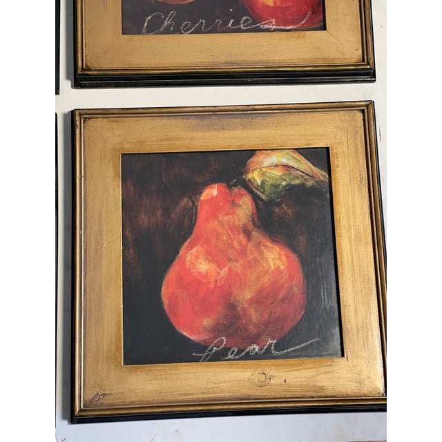 Gold Set of 4 Vintage Chromolithographs in Gold Frames For Sale - Image 8 of 12