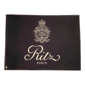 Ritz Paris Hotel X Frame Navy Blue Cashmere Wool Blanket