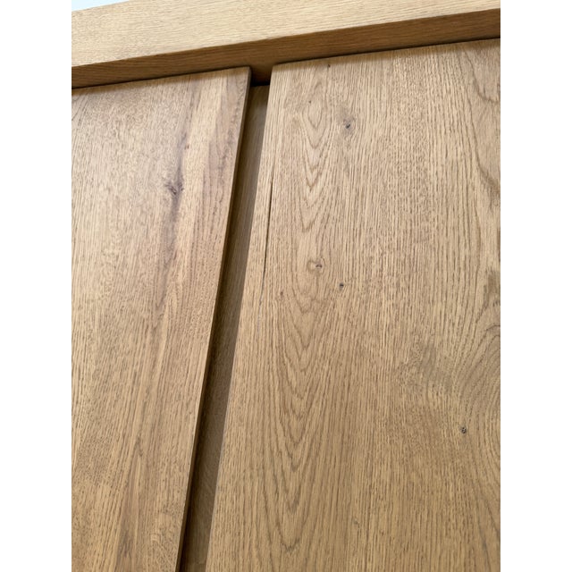 Wood Restoration Hardware Rustic Oak Double-Door Cabinet / Armoire For Sale - Image 7 of 7