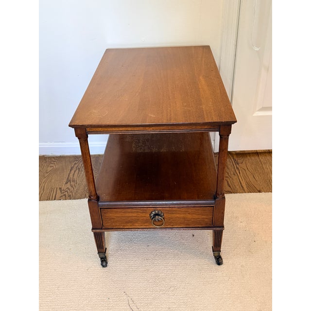 Brown Pair of Vintage Georgetown Galleries Two Tier End Tables For Sale - Image 8 of 12