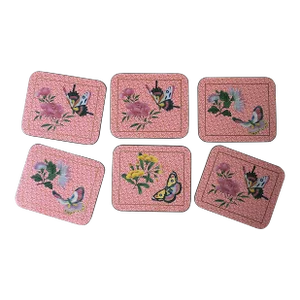 Drinks Coasters Butterfly Design, Set of Six