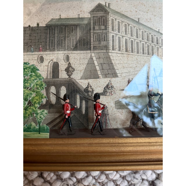 Mid 20th Century Vintage British Royal Guard and Palace Diorama Shadow Box For Sale - Image 5 of 12