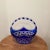 Vintage Limited Edition Cobalt Blue Cut to Clear Bohemian Crystal Centerpiece Basket For Sale - Image 12 of 13