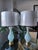 Striking pair of Alfredo Barbini Murano art glass, attributed table lamps in a luminous celadon tone, infused with...