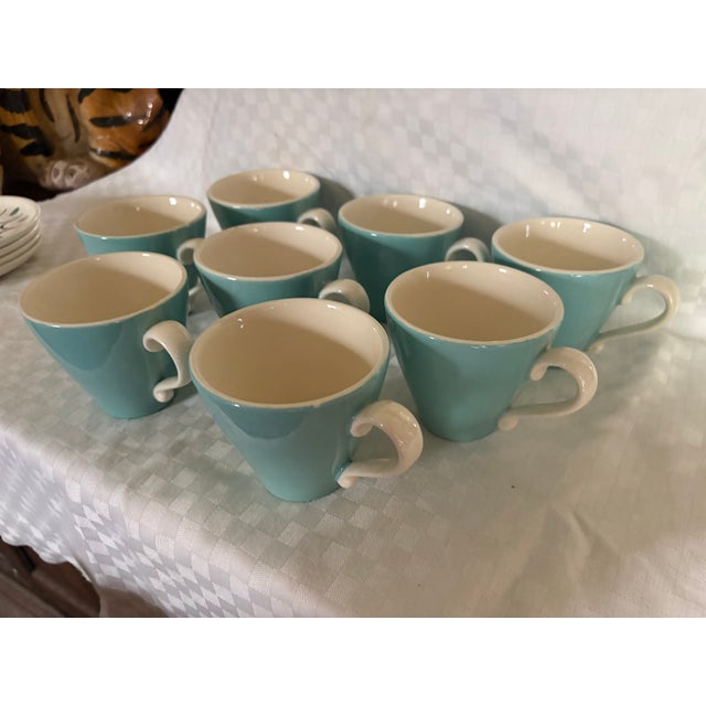 1950s Metlock Mid Century Modern Cups and Saucers - 16 pcs For Sale - Image 11 of 12