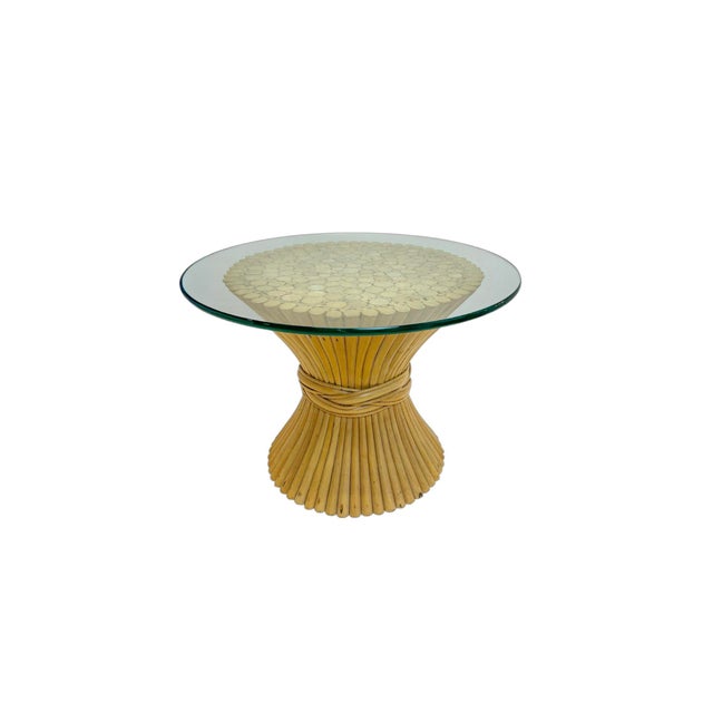 Tan Mid-Century Organic Bamboo Sheaf of Wheat Coffee Table by McGuire, 1970s For Sale - Image 8 of 8