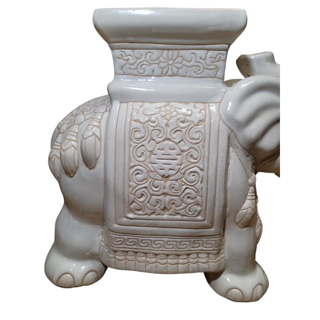 Vintage 1970's Elephant Garden Stool For Sale - Image 4 of 9