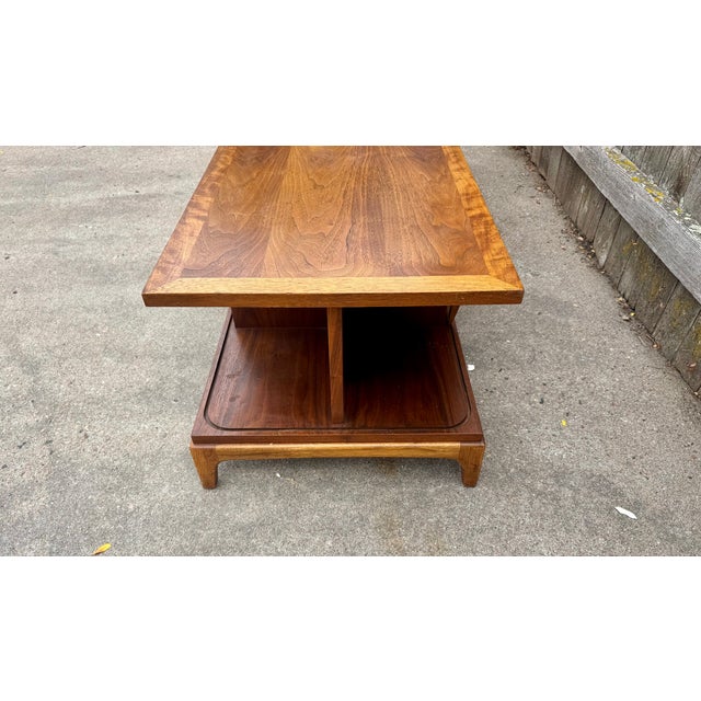 Wood Lane Rhythm Mid Century Walnut Coffee Table or Credenza For Sale - Image 7 of 9