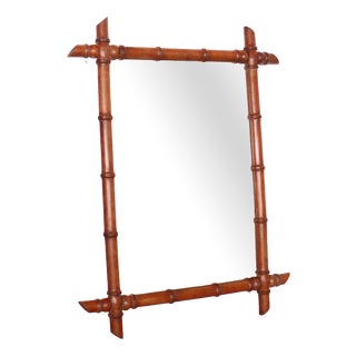 French Faux Bamboo Mirror For Sale