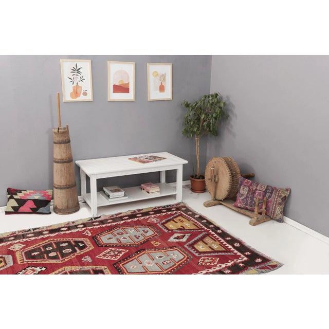 Vintage Turkish Sivas Kilim Rug For Sale In Los Angeles - Image 6 of 7