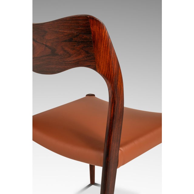 Set of Six ( 6 ) Model 55 and Model 71 Dining Chairs in Rosewood by Niels Møller for j.l. Møllers Møbelfabrik, Denmark, 1960's For Sale - Image 14 of 18