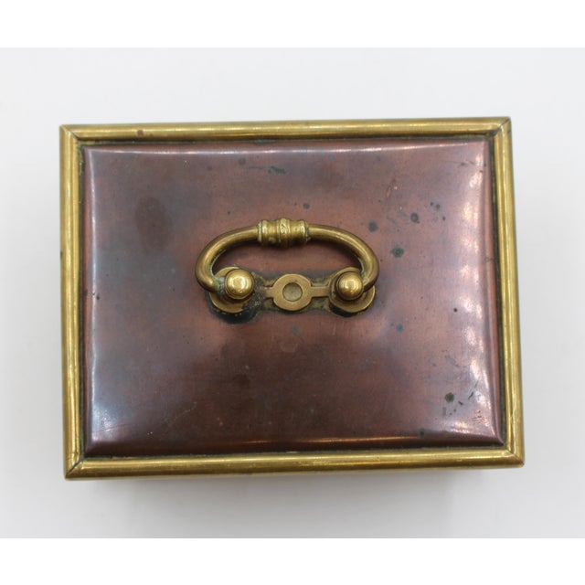 Metal Circa 1800-1820 English Copper & Brass Jewelry Casket Box For Sale - Image 7 of 10