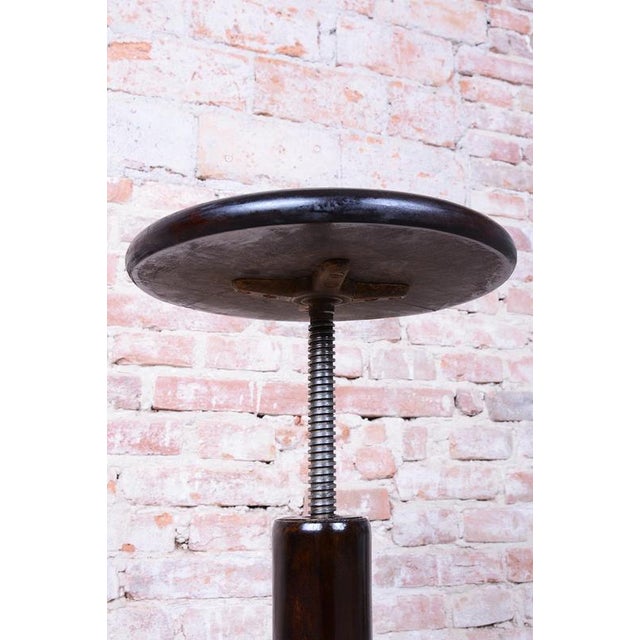 Wood Art Deco Piano Stool in Beech and Iron, Czech, 1940s For Sale - Image 7 of 10