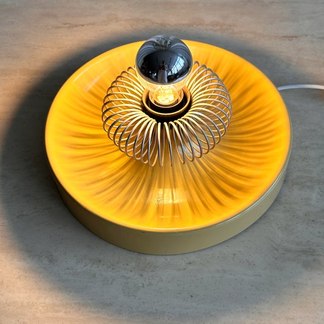 Goldenrod Space Age Hungarian Industrial Ceiling Lamp, 1960s For Sale - Image 8 of 12