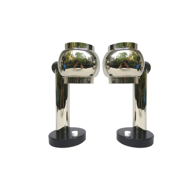 Small Italian Table Lamps in Brass, 1970s, Set of 2 For Sale