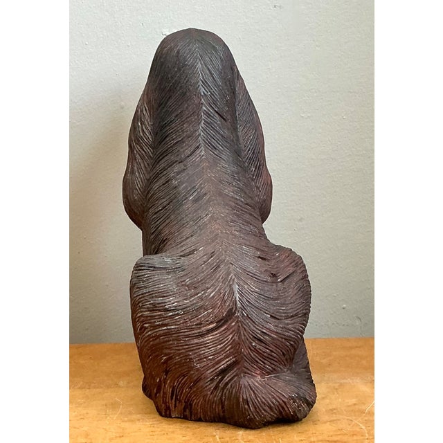 Vintage Carved Wood Dog Sculpture For Sale - Image 14 of 16