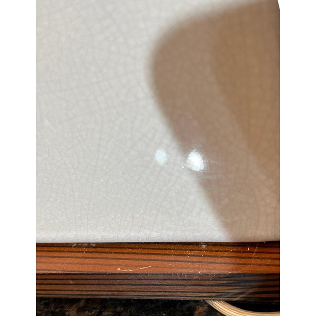 Vintage Lauren Ralph Lauren White Crackle Ceramic Square Table Lamp For Sale In Portland, ME - Image 6 of 8