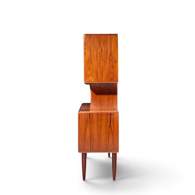 Mid 20th Century Hos Wulff Mid Century Danish Teak Tambour Door Credenza and Hutch For Sale - Image 5 of 11