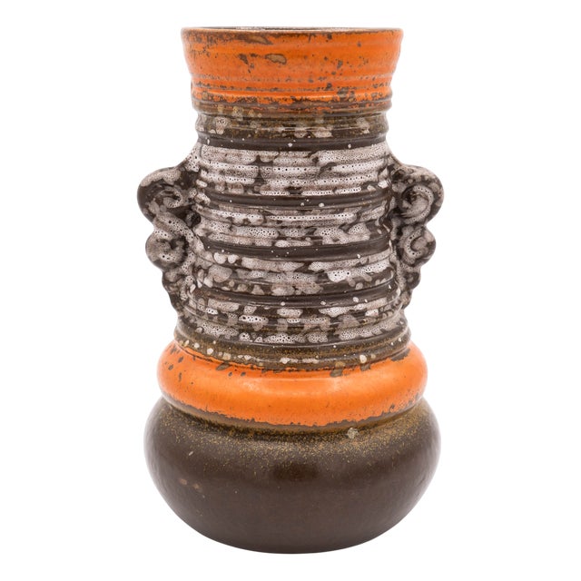 FAT LAVA Strehla Mid-Century Fat Lava Vase from Strehla