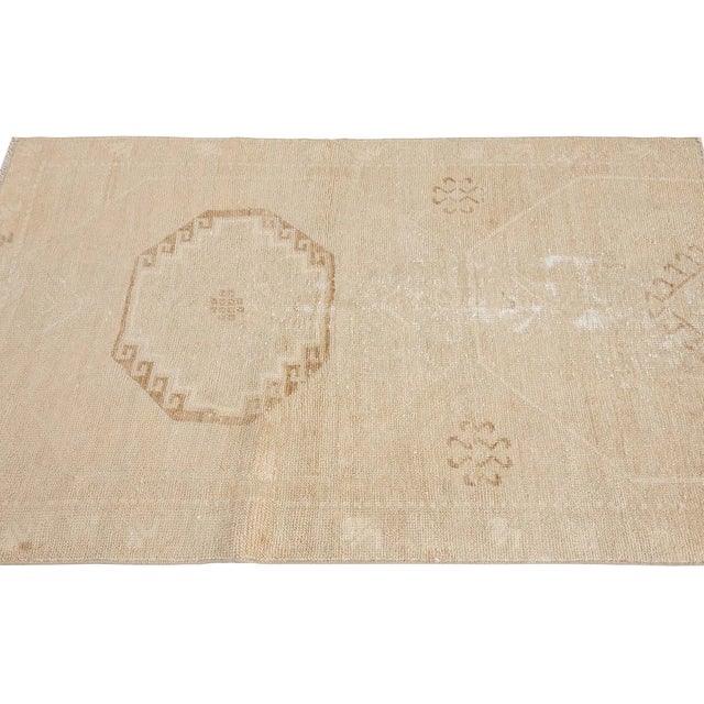 Small Vintage Washed Out Wool Rug | Chairish