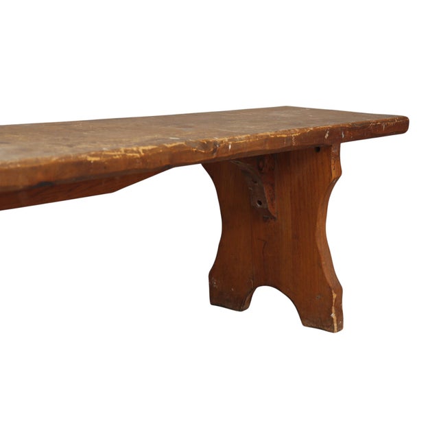 Late 19th Century Late 19th Century Rustic French Pine Bench For Sale - Image 5 of 8