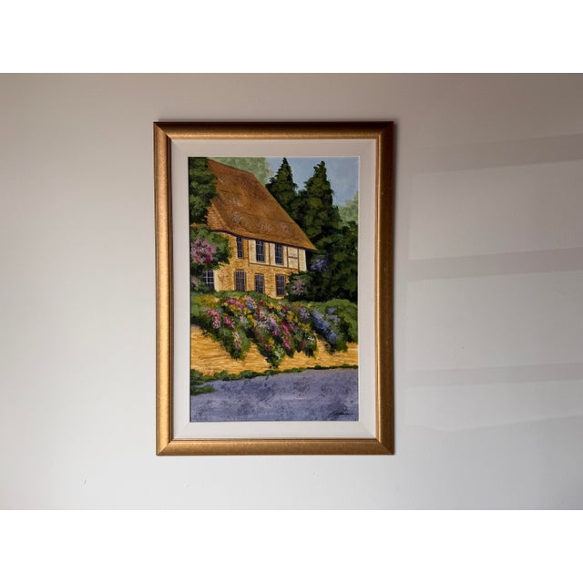 1980s Fred Dettmann (1945–2022) German-American Impressionist Cottage Landscape Oil on Masonite Painting For Sale - Image 4 of 12