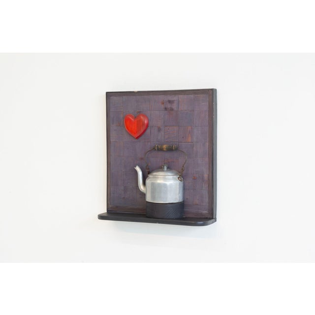 Max Neufeldt “Heart and Kettle” Assemblage Collage, Santa Barbara 1975 Description An engaging mixed-media work by...