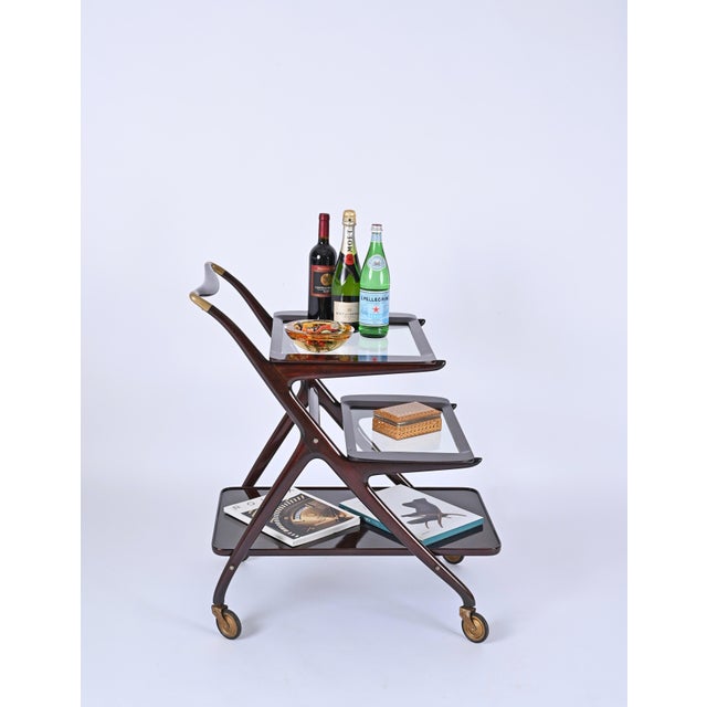 Italian Mod. 65 Serving Bar Cart by Ico & Luisa Parisi for De Baggis, 1950s For Sale - Image 10 of 18