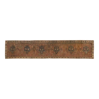 Authentic 17th Century Narrow Cairene Dusty Rose Handmade Wool Runner For Sale
