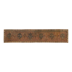 Authentic 17th Century Narrow Cairene Dusty Rose Handmade Wool Runner