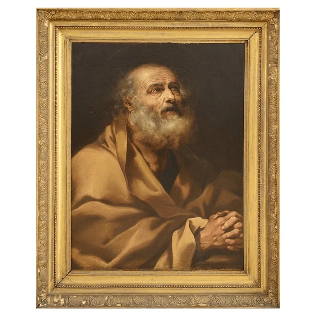After Aureliano Milani, The Repentance of Saint Peter, 1600s-1700s, Oil on Canvas For Sale - Image 7 of 7