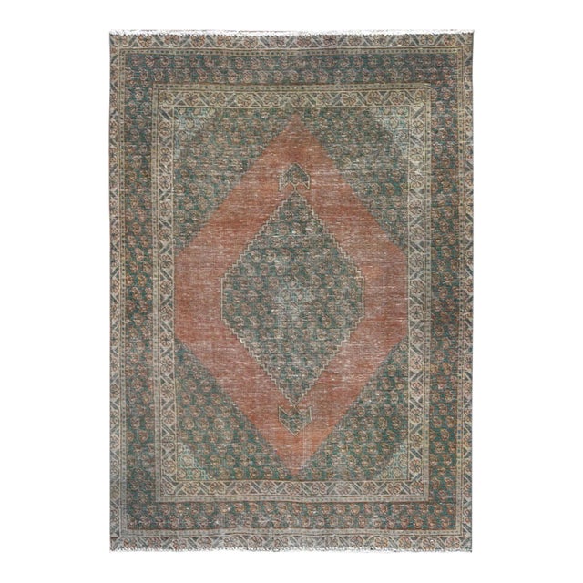 1960s Brown Vintage Persian Rug For Sale
