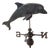 Antique Italian Copper Weathervane with Three-Dimensional Dolphin, 1900s For Sale