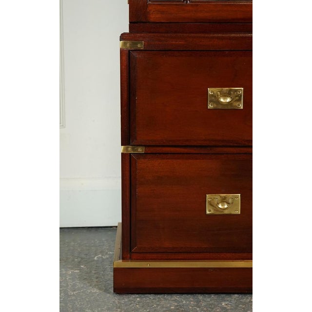 Vintage Military Campaign Display Cabinet with Brass Fittings For Sale - Image 10 of 15