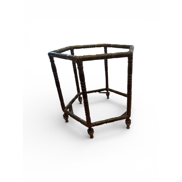 Forest Green Vintage Metal Chinoiserie Waste Paper Basket For Sale - Image 8 of 8