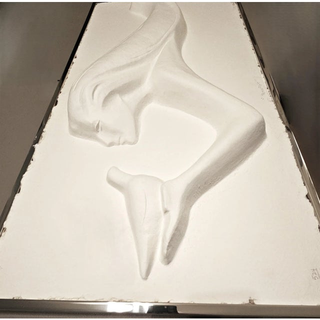 Eggshell 1990s Austin 3D Sculpted Paper Peace Flight by David Fisher 524/1000, Framed For Sale - Image 8 of 11