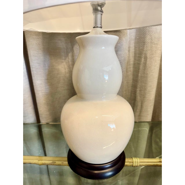 Double Gourd Cracked China Table Lamp For Sale - Image 4 of 6