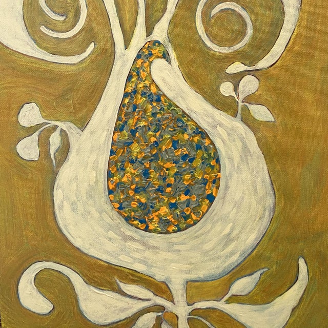 Paisley Botanical Original Painting Acrylic & Oil Art Framed by Tatiana Dupearult For Sale - Image 4 of 4