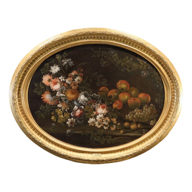 Felice Boselli, Still Life of Flowers and Fruit Boselli, 1700, Oil on Canvas For Sale