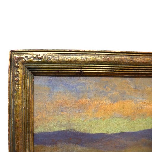 Arts & Crafts Newcomb Macklin Giltwood Frame With Landscape Painting C1920 For Sale - Image 4 of 13